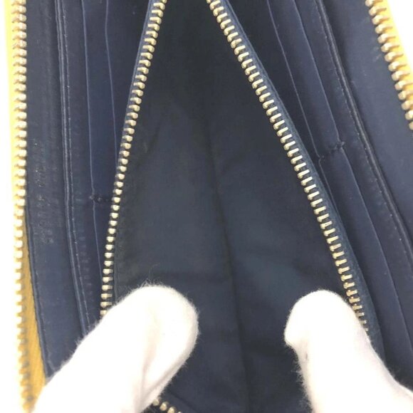 MIU MIU Logo Leather Zippy Long Wallet Yellow/2BG5381 - Picture 6 of 8